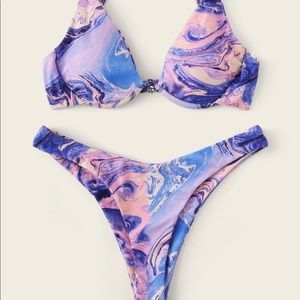 Marble Print Bathing Suit Size Medium